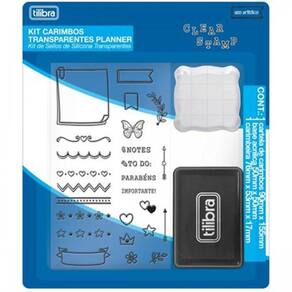 Kit Carimbos Transparentes de Silicone Planner Tilibra