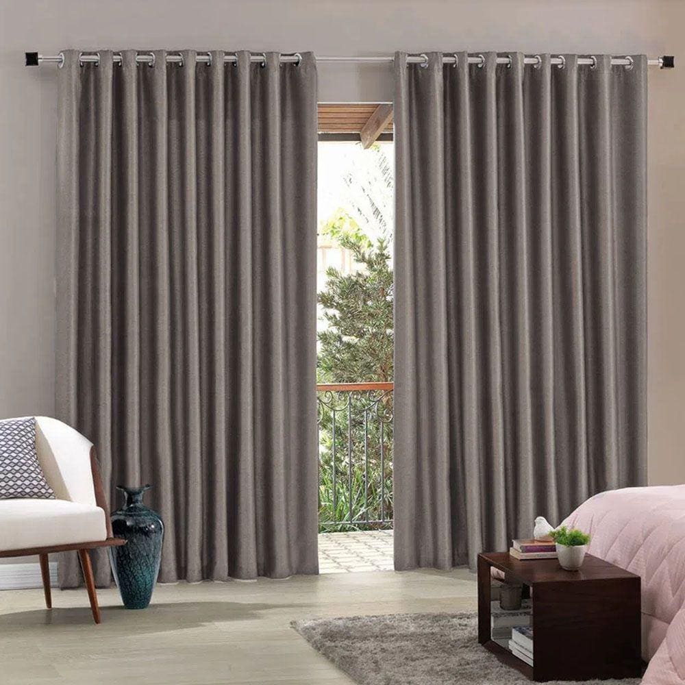 Cortina Corta Luz Bella Janela Tecido Blend 260x170 cm Preto
