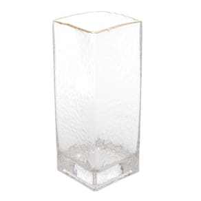Vaso de Vidro com Fio de Ouro Taj 10cm x 10cm x 25cm - Wolff