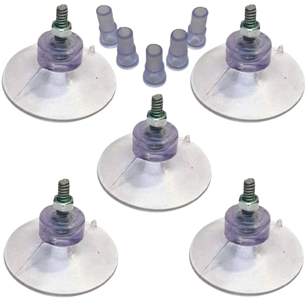 Kit 5 Ventosas De 40Mm 4 Cm Pvc C/Parafuso,Porca E Selante