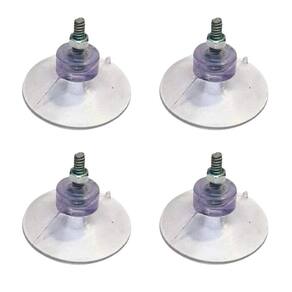 Kit 4 Ventosas De 40Mm 4 Cm Pvc Cristal C/Parafuso E Porca
