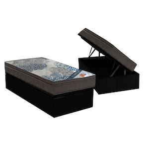 Cama Box Baú Solteiro: Colchão Molas Ortobom SuperPocket Fort Tech ISO + Base CRC Courano Black(88x188)