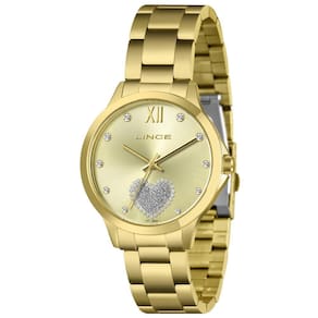 Relógio Lince Feminino Ref: Lrg4808l40 Cskx Coração Dourado