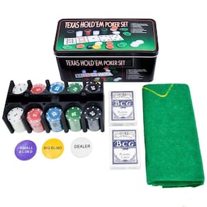 Kit Jogo de Poker 200 Fichas 2 Baralhos + Toalha De Mesa
