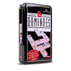 Jogo De Domino 28 Peças Reforçadas Com Estojo Metálico