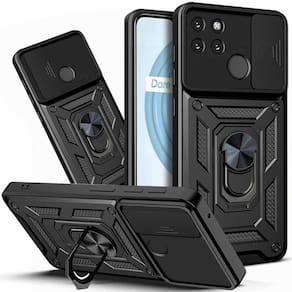 Capa Capinha Case para Realme C25Y - Protetora Resistente Anti Impacto Queda Armadura Militar Cor:Preto
