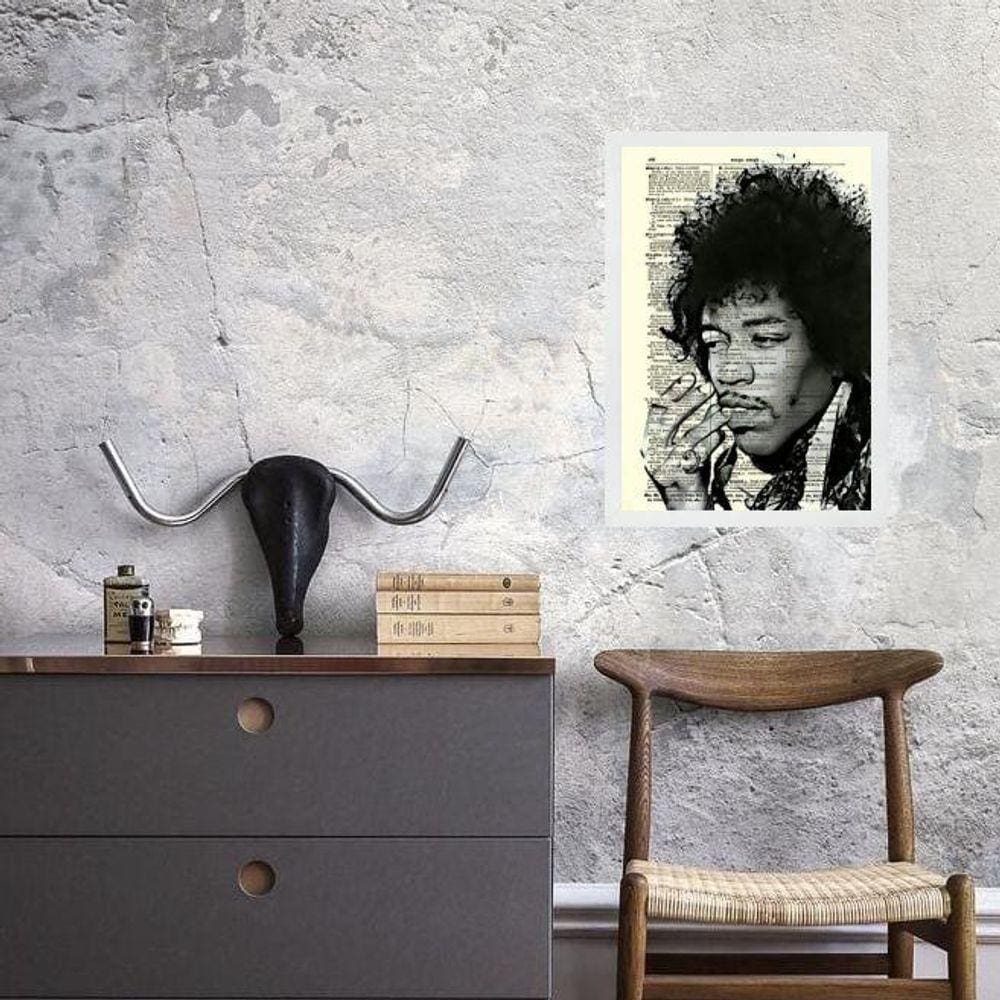Quadro Vintage Jimi Hendrix 33X24Cm