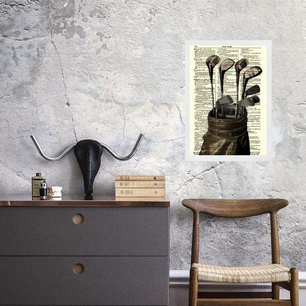 Quadro Vintage Tacos De Golf 33X24Cm