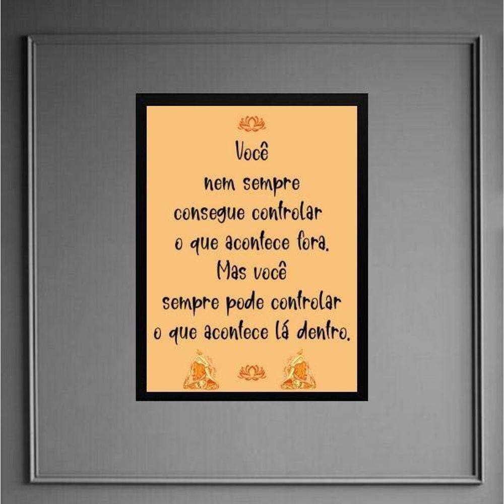 Quadro Frase Yoga - Controle 33X24Cm