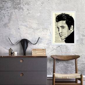 Quadro Vintage Elvis Presley 33X24Cm - Com Vidro