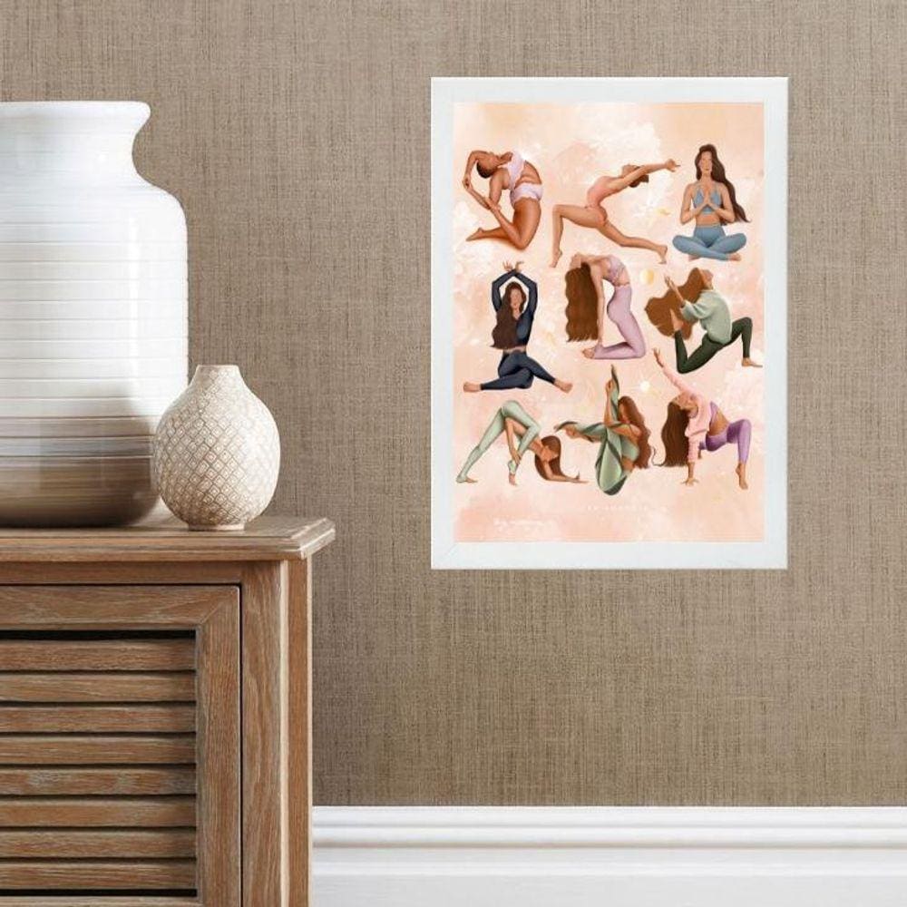 Quadro Decorativo Yoga Para Todas 24X18Cm - Com Vidro