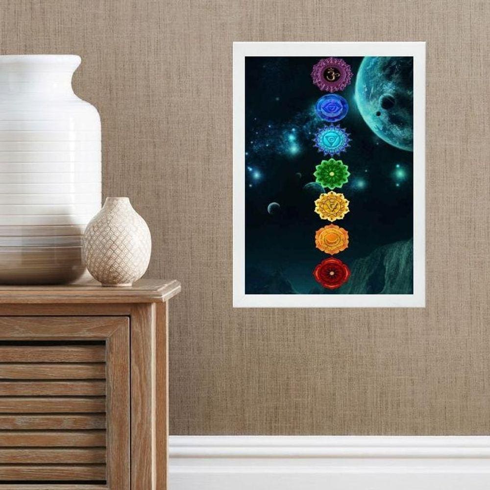 Quadro Decorativo Chakras - Universo 45X34Cm - Com Vidro