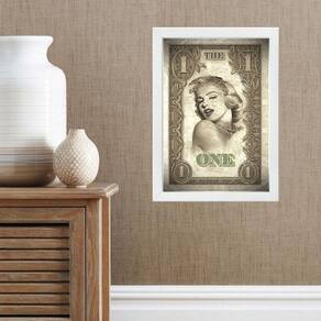 Quadro Marilyn Monroe Dolar 24X18Cm - Com Vidro