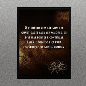 Quadro Lei Da Atração - Cocriação Dinheiro 33X24Cm