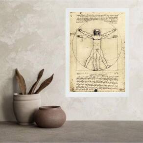 Quadro Da Vinci O Homem Vitruviano 33X24Cm