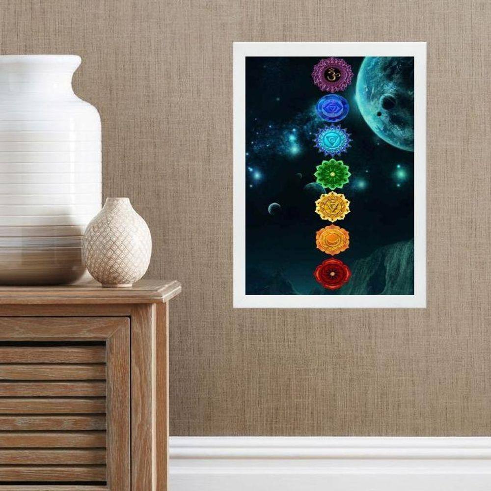 Quadro Decorativo Chakras - Universo 45X34Cm - Com Vidro