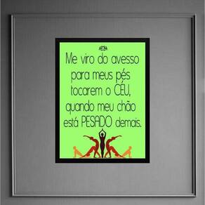 Quadro Yoga Frase - Tocar O Céu 24X18Cm - Com Vidro
