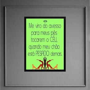 Quadro Yoga Frase - Tocar O Céu 24X18Cm - Com Vidro