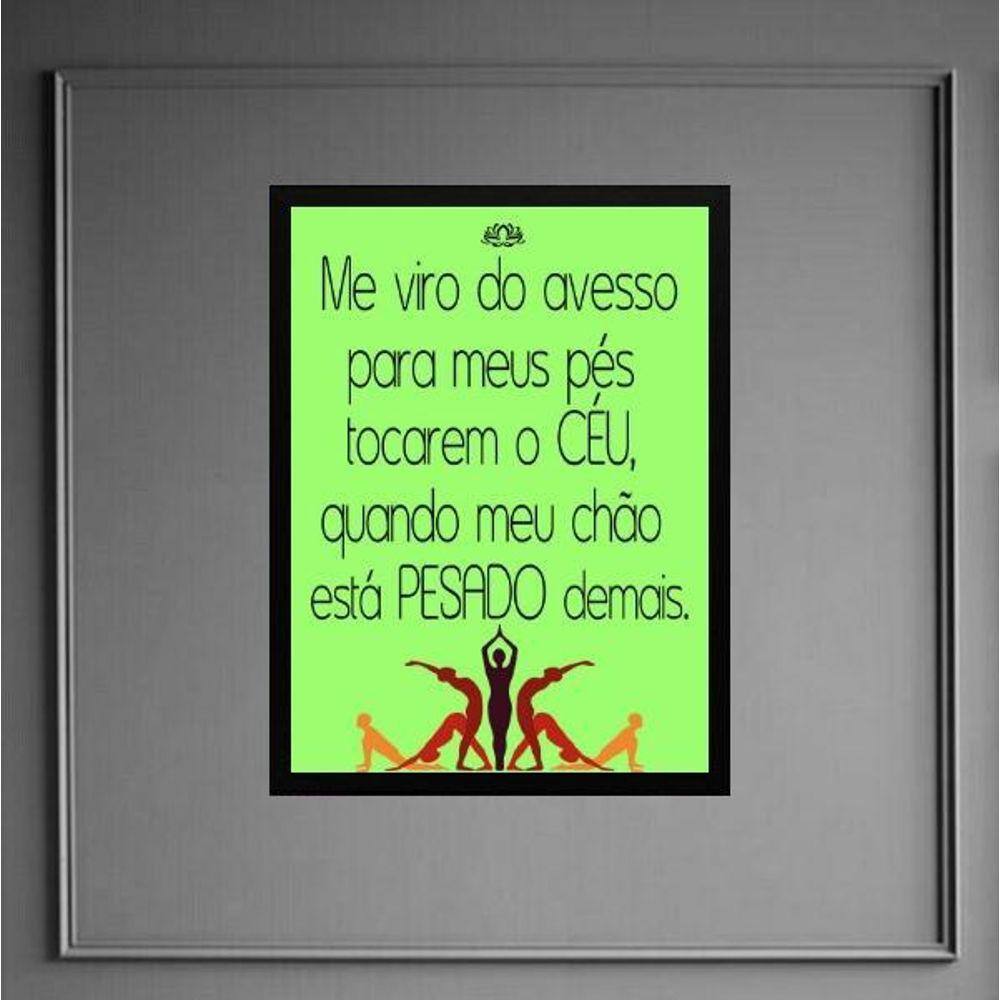 Quadro Yoga Frase - Tocar O Céu 24X18Cm