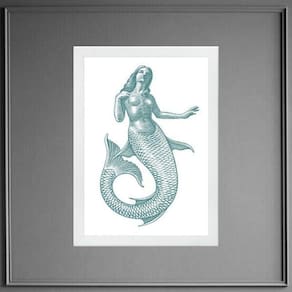 Quadro Decorativo Sereia Minimalista 24X18Cm