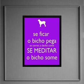 Quadro Decorativo Frase Meditar 45X34Cm