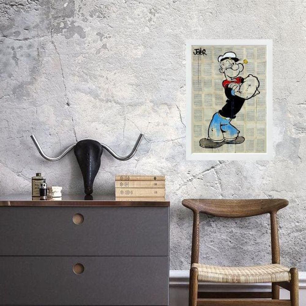 Quadro Decorativo Vintage Popeye 33X24Cm - Com Vidro