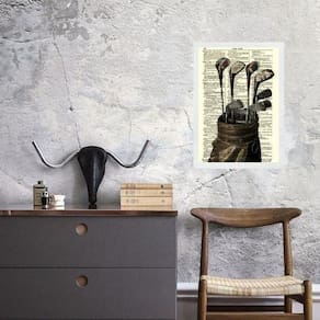 Quadro Vintage Tacos De Golf 45X34Cm - Com Vidro