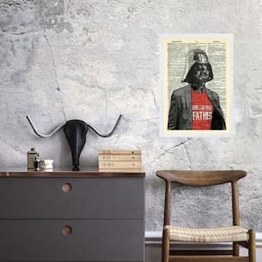Quadro Vintage Darth - Your Father 24X18Cm - Com Vidro