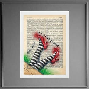 Quadro Pernas Dorothy - Mágico Oz 24X18Cm - Com Vidro