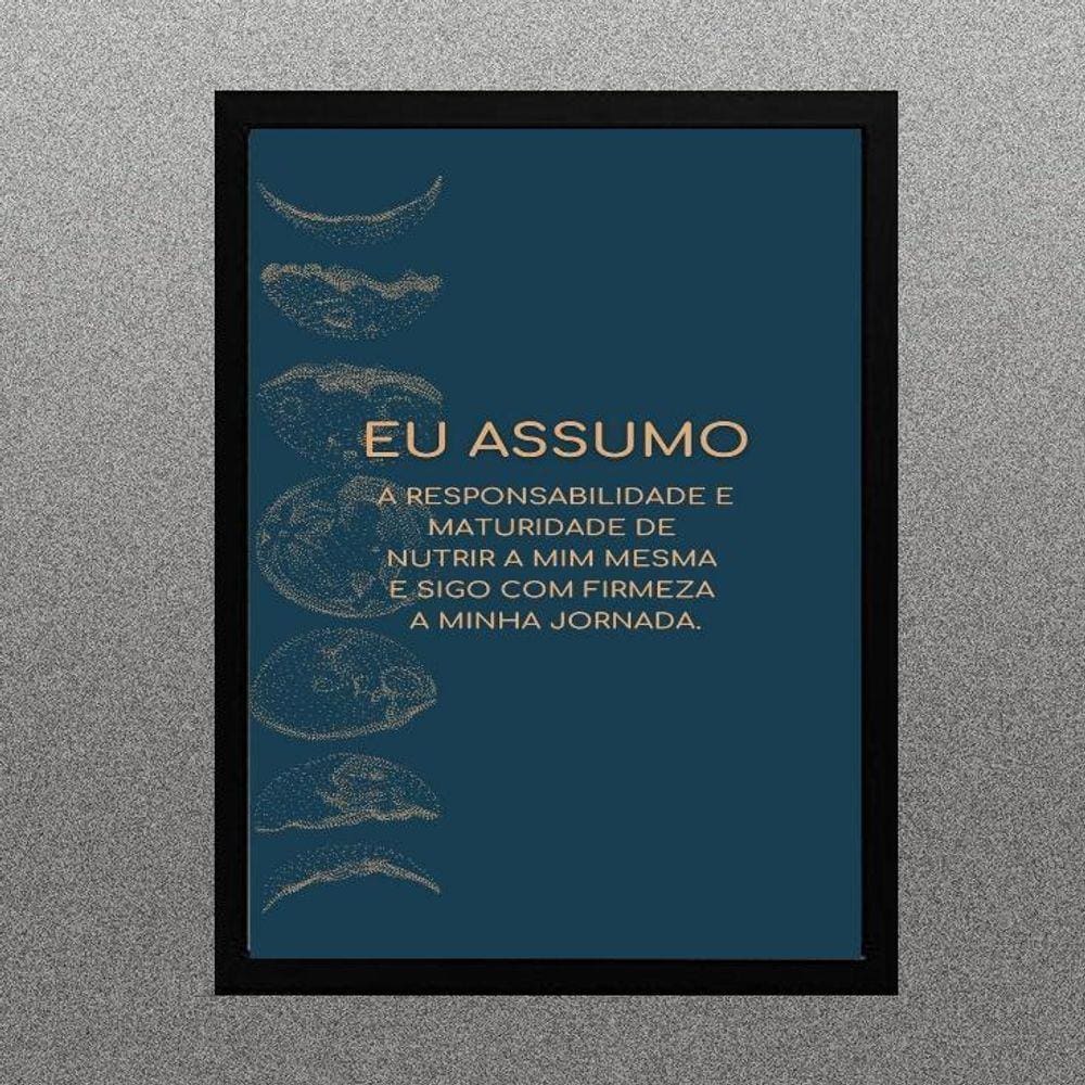 Quadro Lei Da Atração Assumo Responsabilidade 24X18Cm Vidro