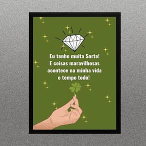 Quadro Lei Da Atração - Sorte 24X18Cm - Com Vidro