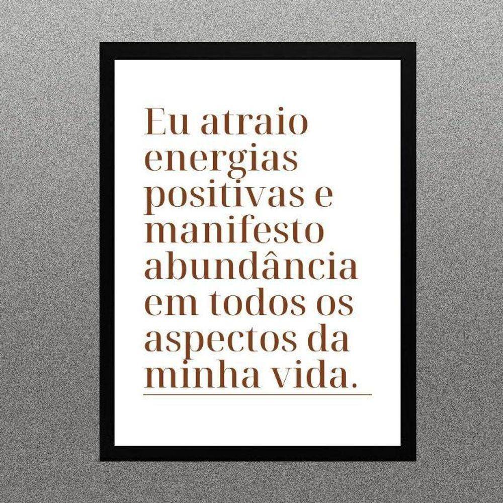 Quadro Lei Da Atração - Manifestação Abundância 24X18Cm - Com Vidro