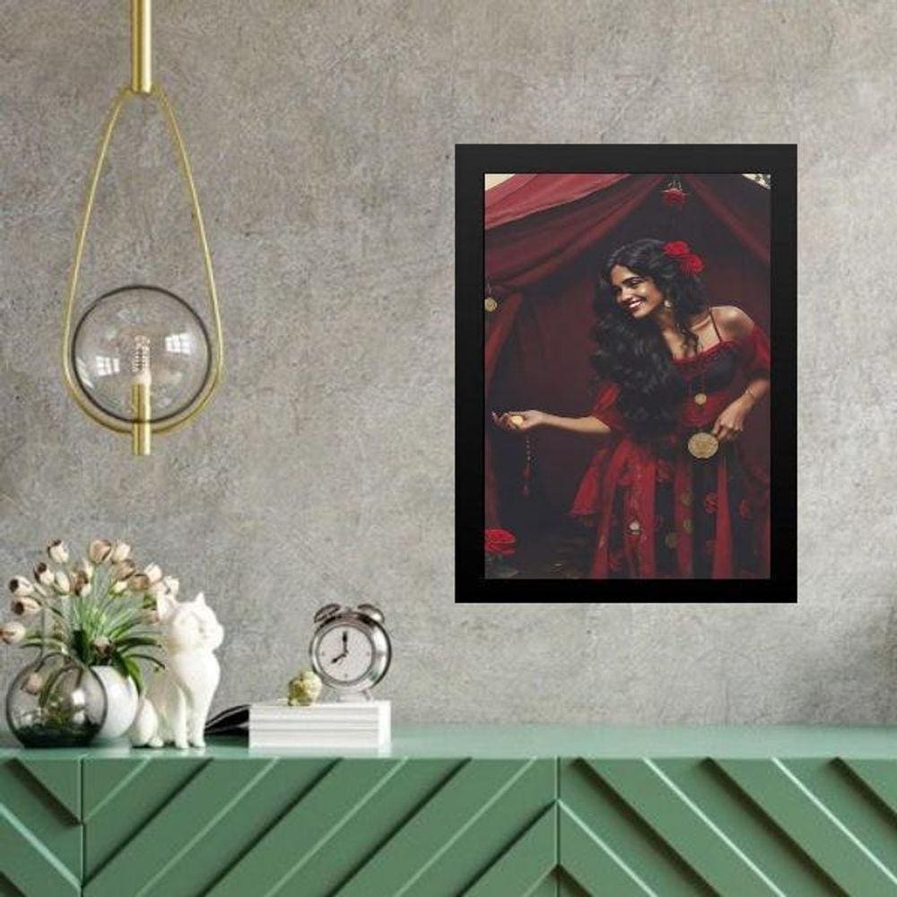 Quadro Umbanda Pombagira Cigana 24X18Cm - Com Vidro