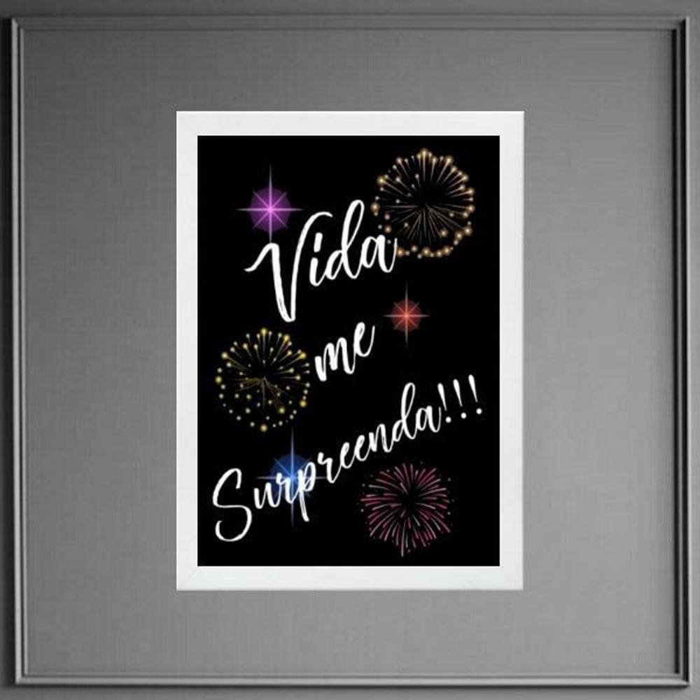 Quadro Lei Atração - Vida Me Surpreenda 33X24Cm - Com Vidro