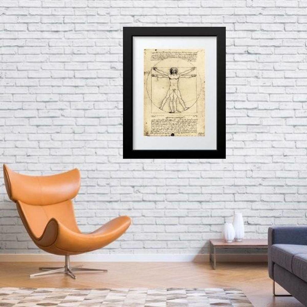 Quadro O Homem Vitruviano - 60X48Cm