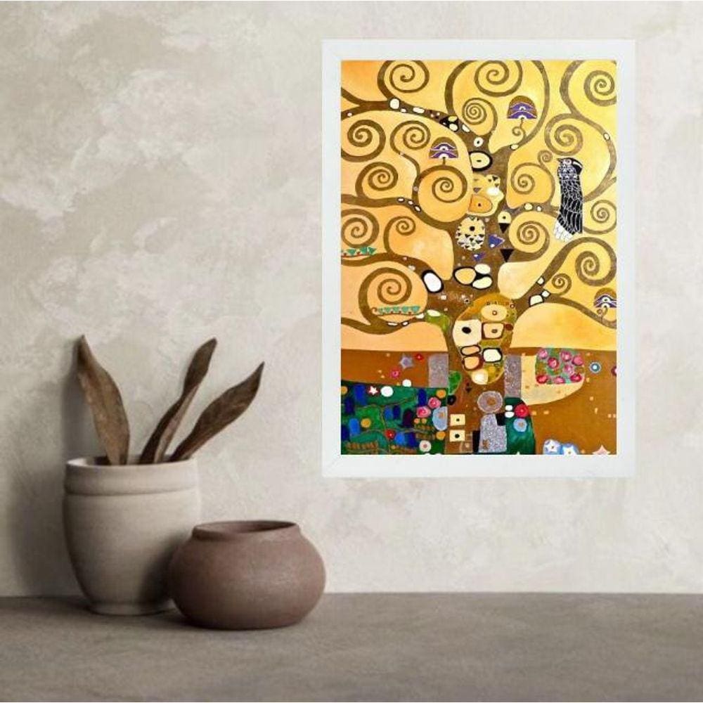 Quadro Árvore Klimt - Stoclet Frieze 45X34Cm - Com Vidro