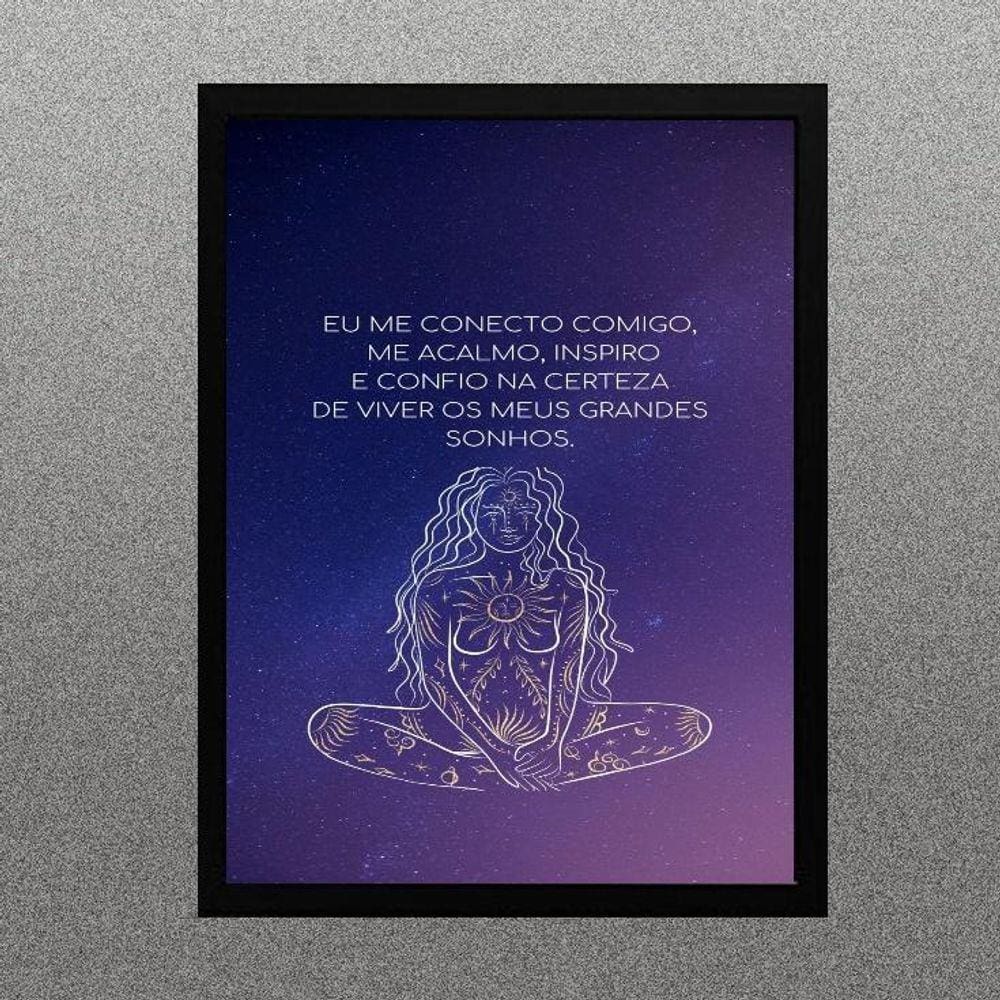 Quadro Lei Da Atração - Eu Confio 45X34Cm - Com Vidro