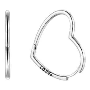 Brinco Argolas Coração Loved Prata Berloque Prata 925
