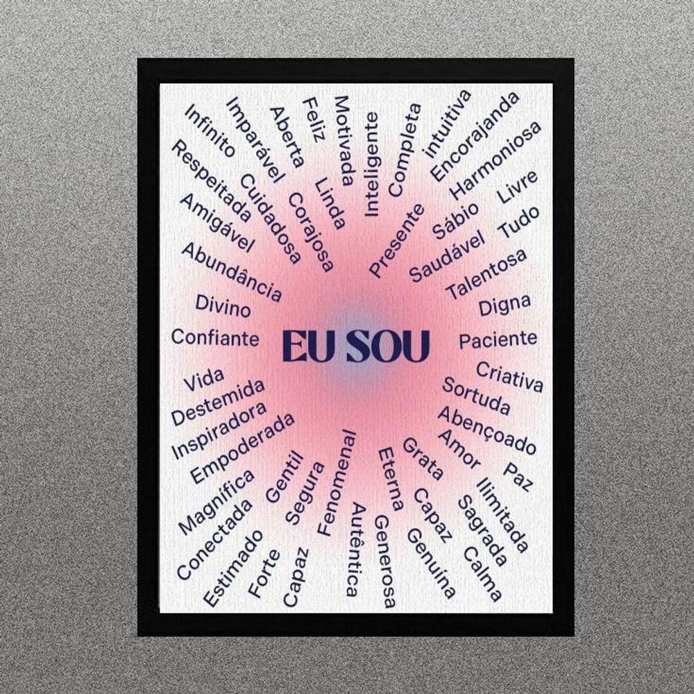 Quadro Lei Da Atração - Afirmações Eu Sou 24X18Cm - Vidro