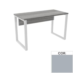 Mesa de Escritório Pé Tubular PE25 em MDP 150 x 70 cm Cinza com Base Cinza