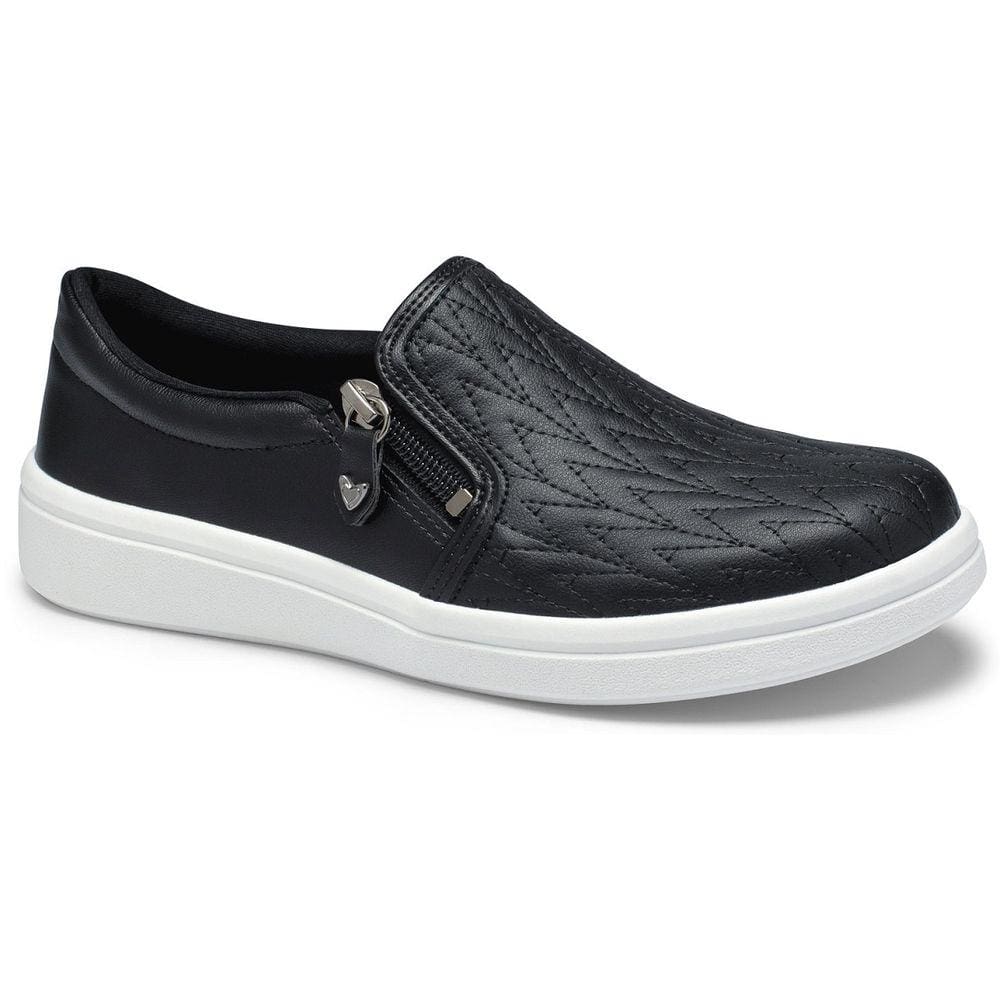 Tênis Casual Slip On Mississipi MI812 Feminino - Preto/Branco