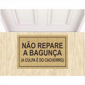 Tapete Vinil Não Repare Na Bagunça 60X40 Bege Antiderrapante