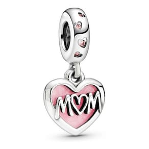 Berloque Pingente Dia Das Mães Heart Mom 925