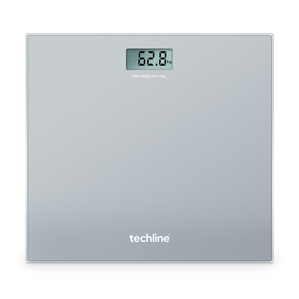 Balança Digital de Vidro Prata 180kg TECSILVER