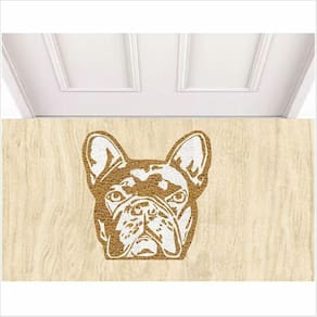 Tapete Capacho Bulldog Frances No Formato 60X60 cm.