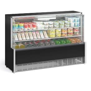 Balcão Refrigerada Aurora Ar Forçado Gpfa175r Preto Vidro Reto 220V Gelopar
