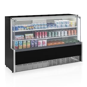 Expositora Refrigerada Aurora Gpda175r Preto Vidro Reto 220V Gelopar