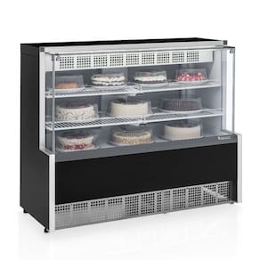 Expositora Refrigerada Aurora Serpentina Gpea140r Preto Vidro Reto 220V Gelopar