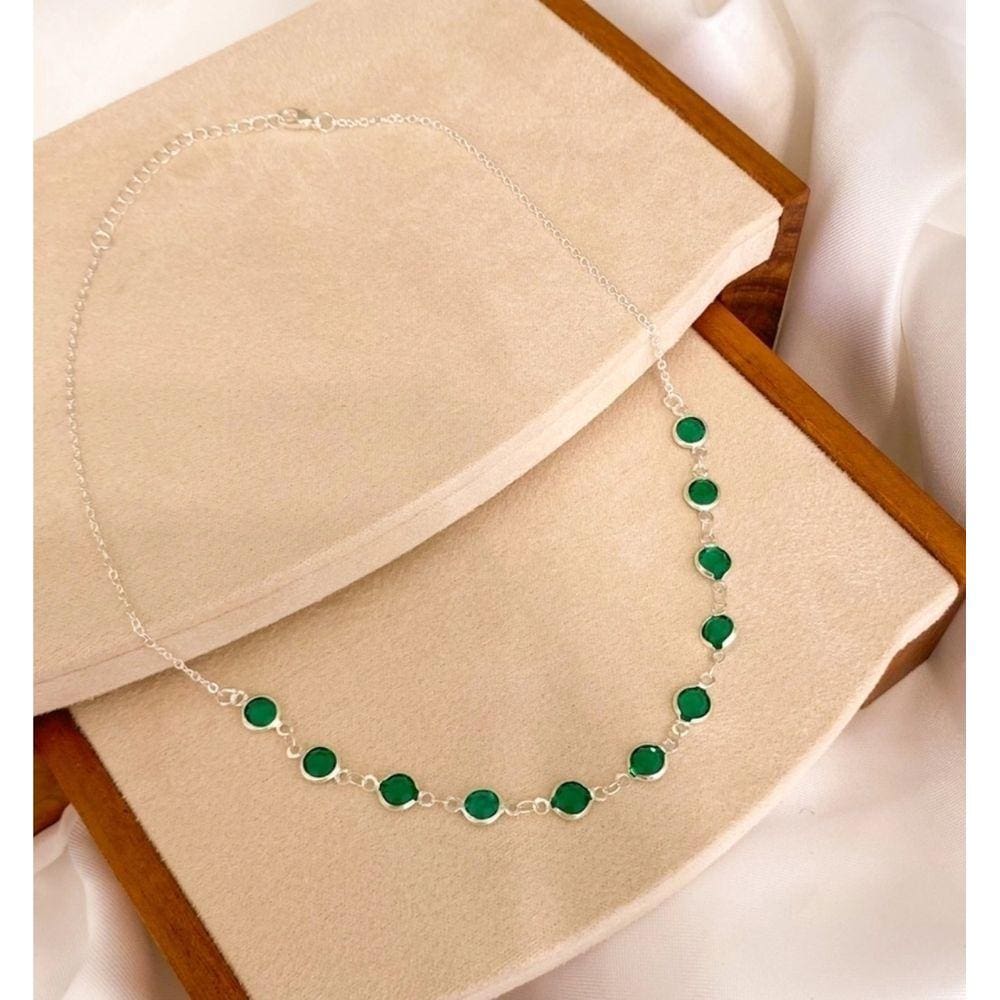 Colar Choker Tiffany Ponto de Luz Pedras Cristais Folheado a Prata gargantilha Prateado Tifany Tendência Moda Feminina
