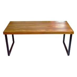 Mesa Industrial Eco Bernardo Madeira Maciça com Ferragem Preta 2,00m